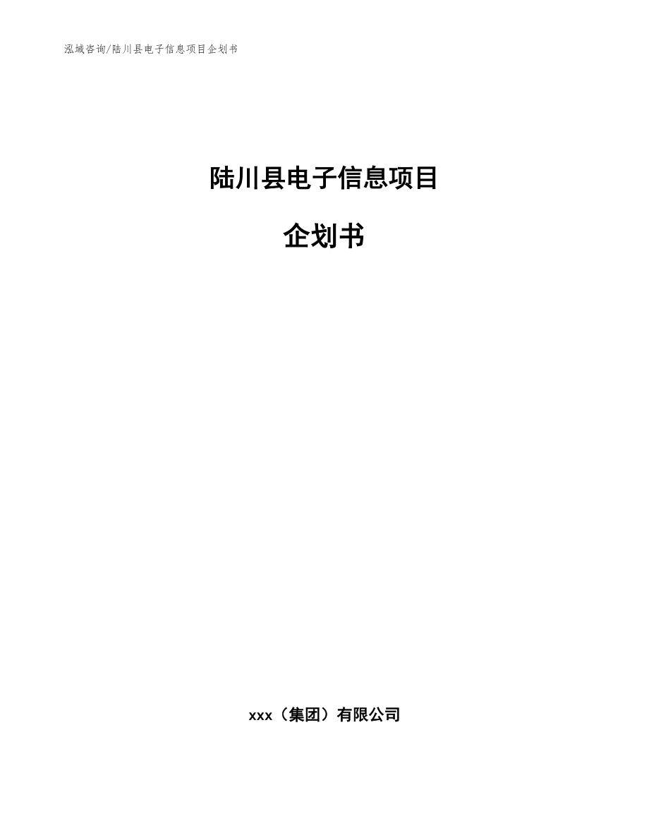 陆川县电子信息项目企划书_第1页