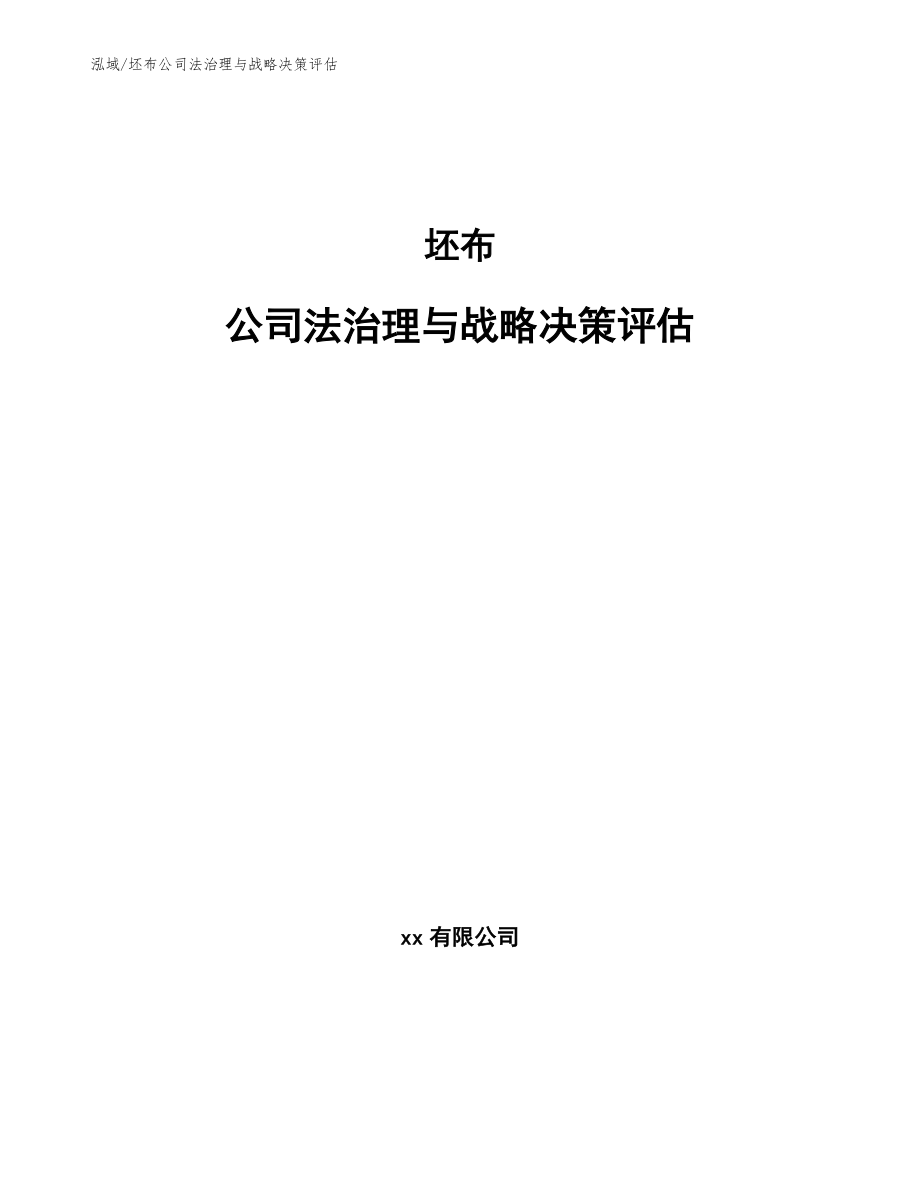 坯布公司法治理与战略决策评估_第1页