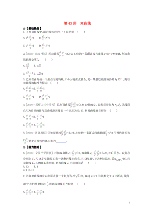 2020版高考數(shù)學(xué)復(fù)習(xí) 第八單元 第43講 雙曲線練習(xí) 文（含解析）新人教A版