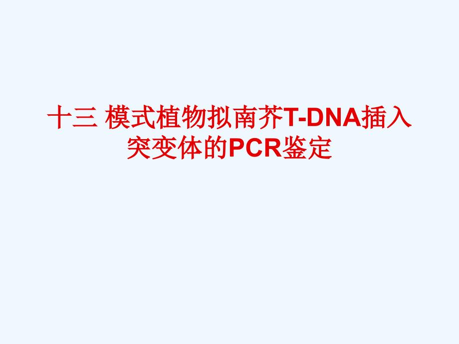 模式植物拟南芥TDNA插入突变体的PCR鉴定_第1页