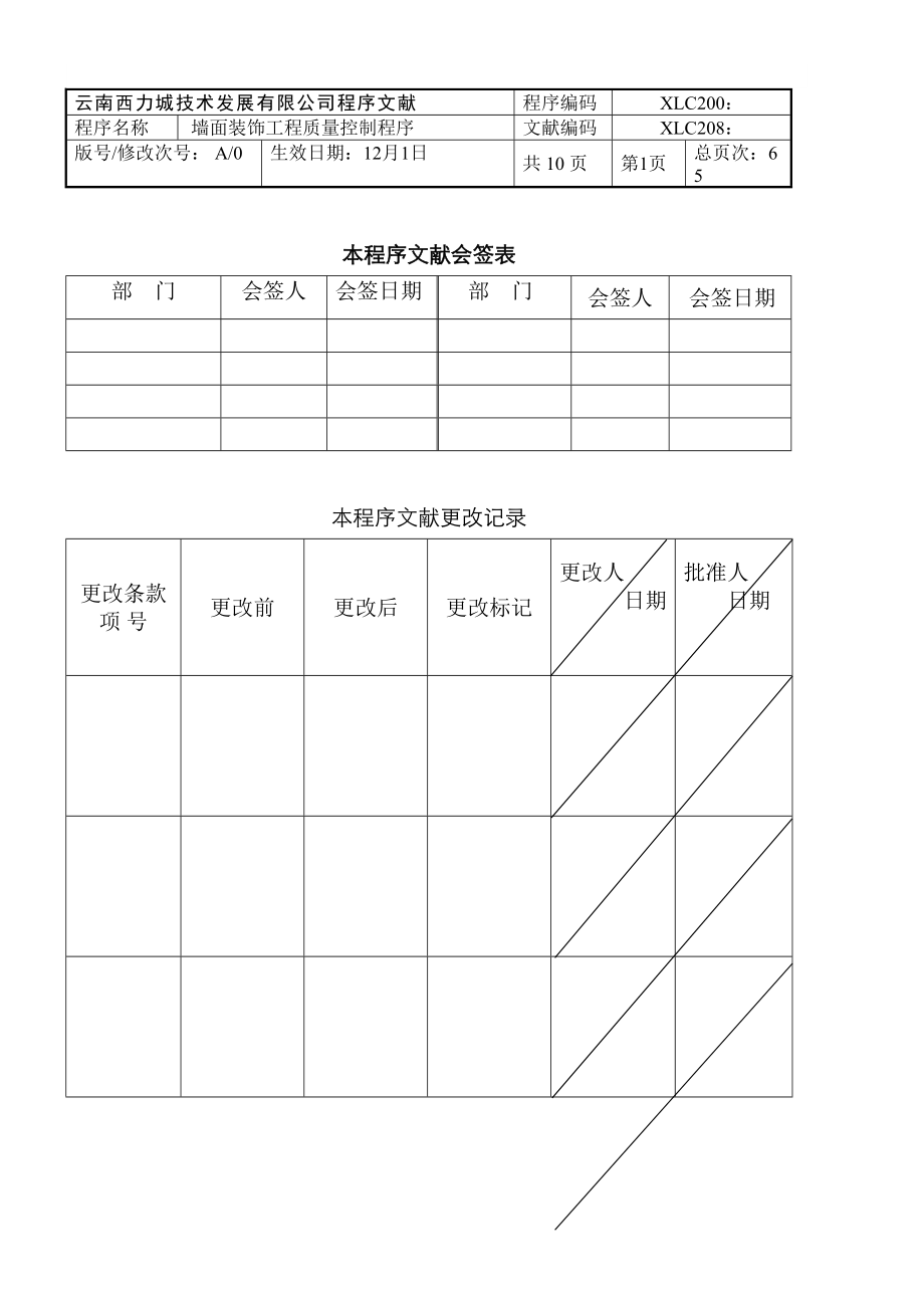 墙面装饰工程质量控制程序_第1页