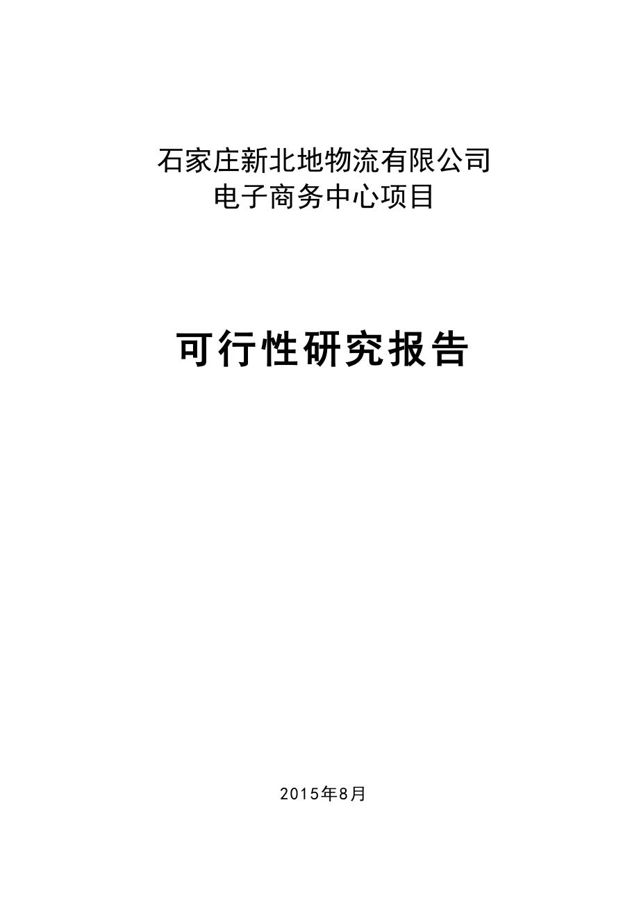 新地电子商务中心专项项目可研_第1页