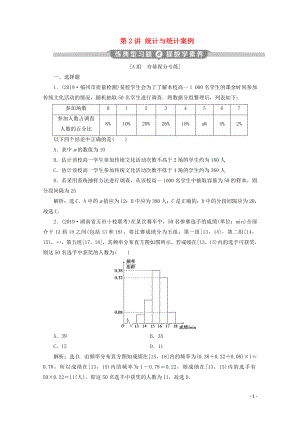 （新課標(biāo)）2020版高考數(shù)學(xué)二輪復(fù)習(xí) 專題四 概率與統(tǒng)計(jì) 第2講 統(tǒng)計(jì)與統(tǒng)計(jì)案例練習(xí) 理 新人教A版