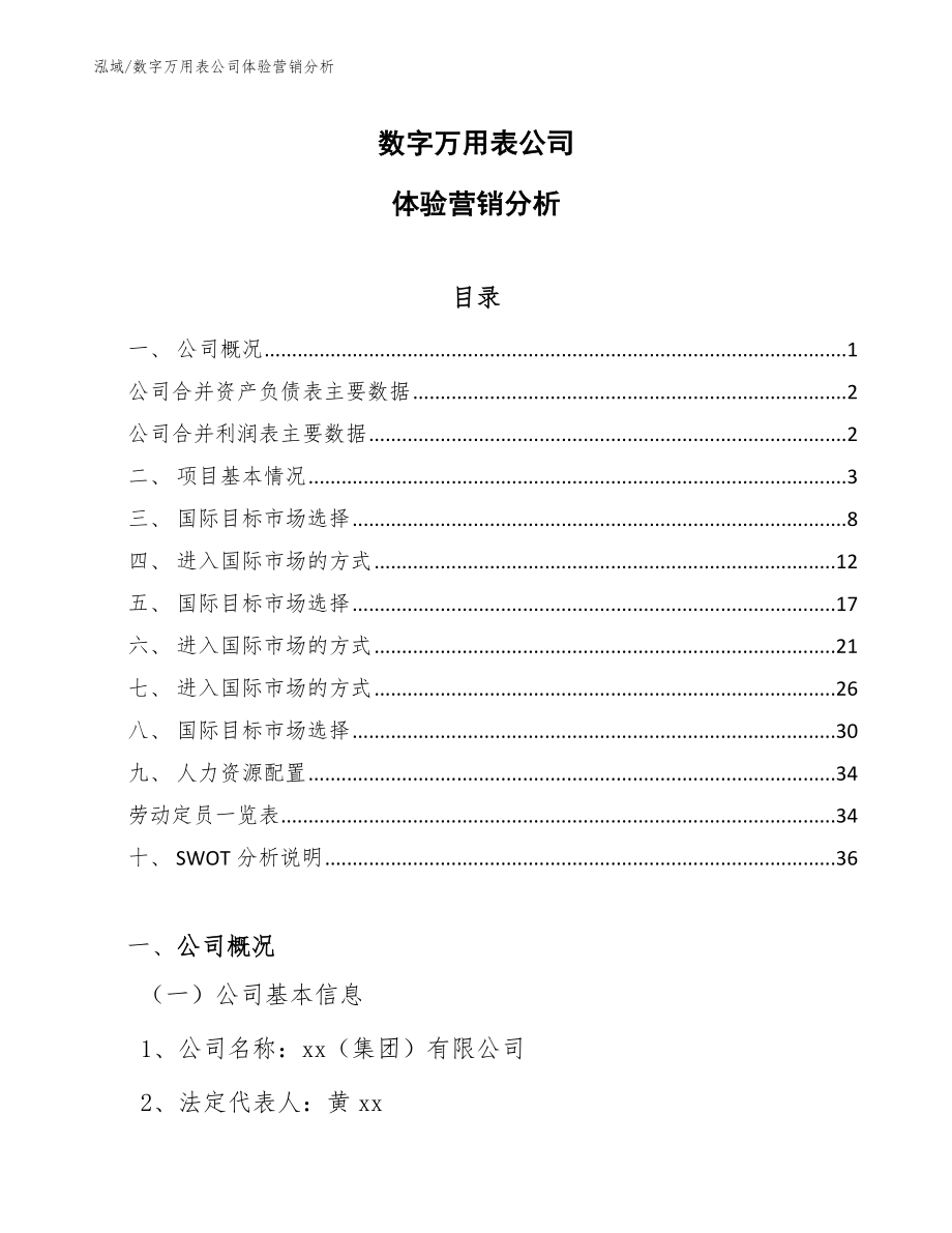 数字万用表公司体验营销分析【参考】_第1页