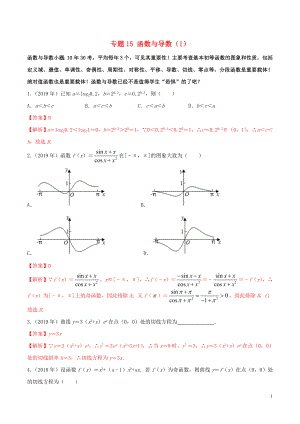 （新課標(biāo) 全國I卷）2010-2019學(xué)年高考數(shù)學(xué) 真題分類匯編 專題15 函數(shù)與導(dǎo)數(shù)（1）文（含解析）