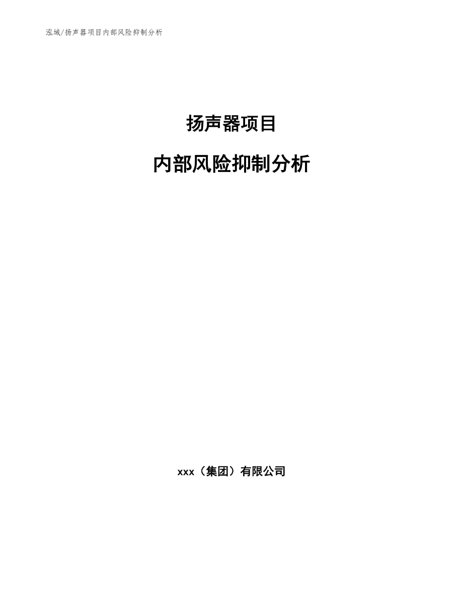 扬声器项目内部风险抑制分析_参考_第1页