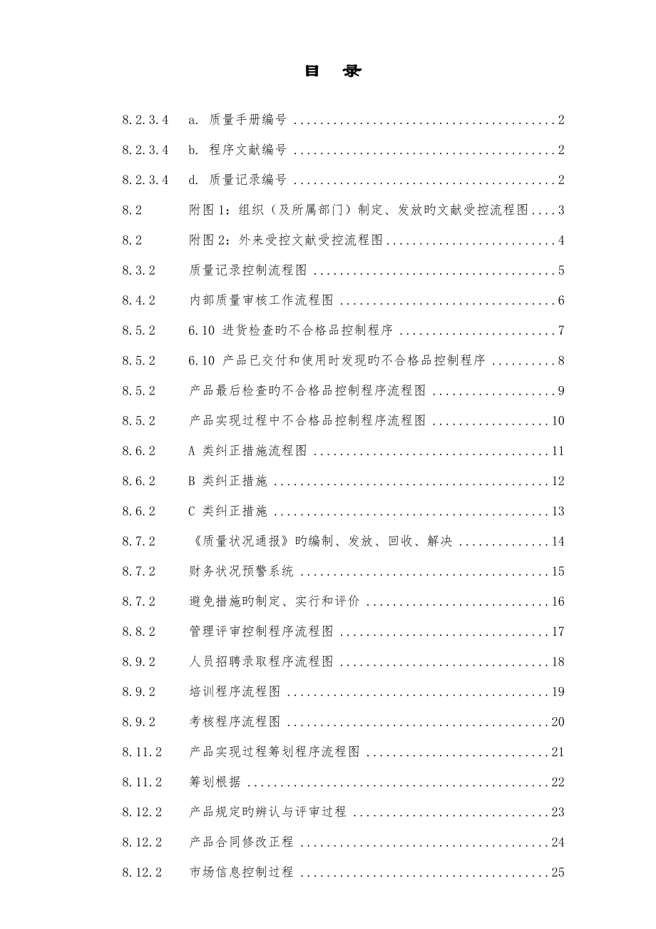 质量标准手册与控制程序标准流程图_第1页