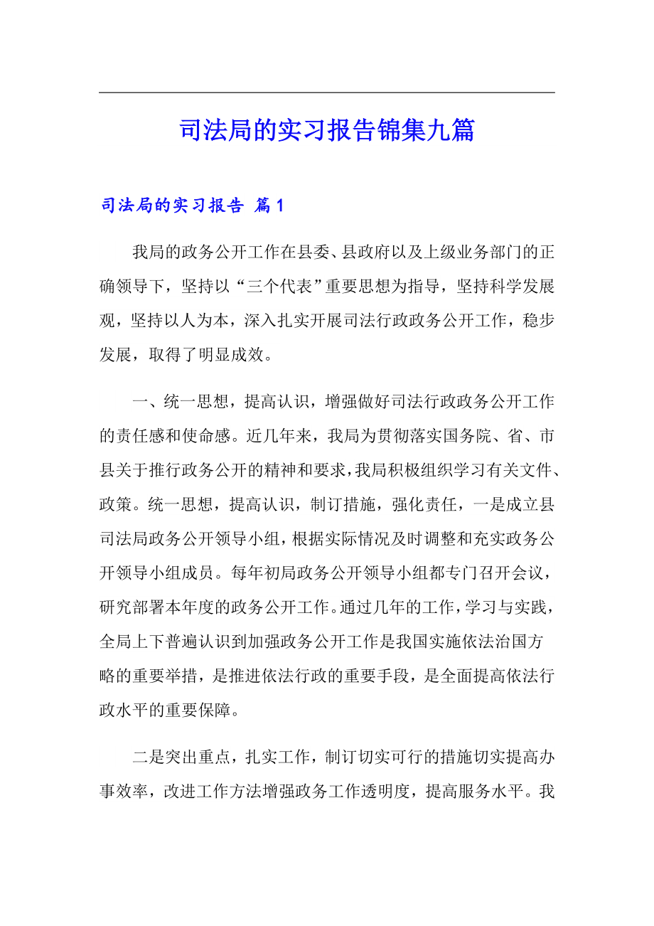 司法局的实习报告锦集九篇_第1页