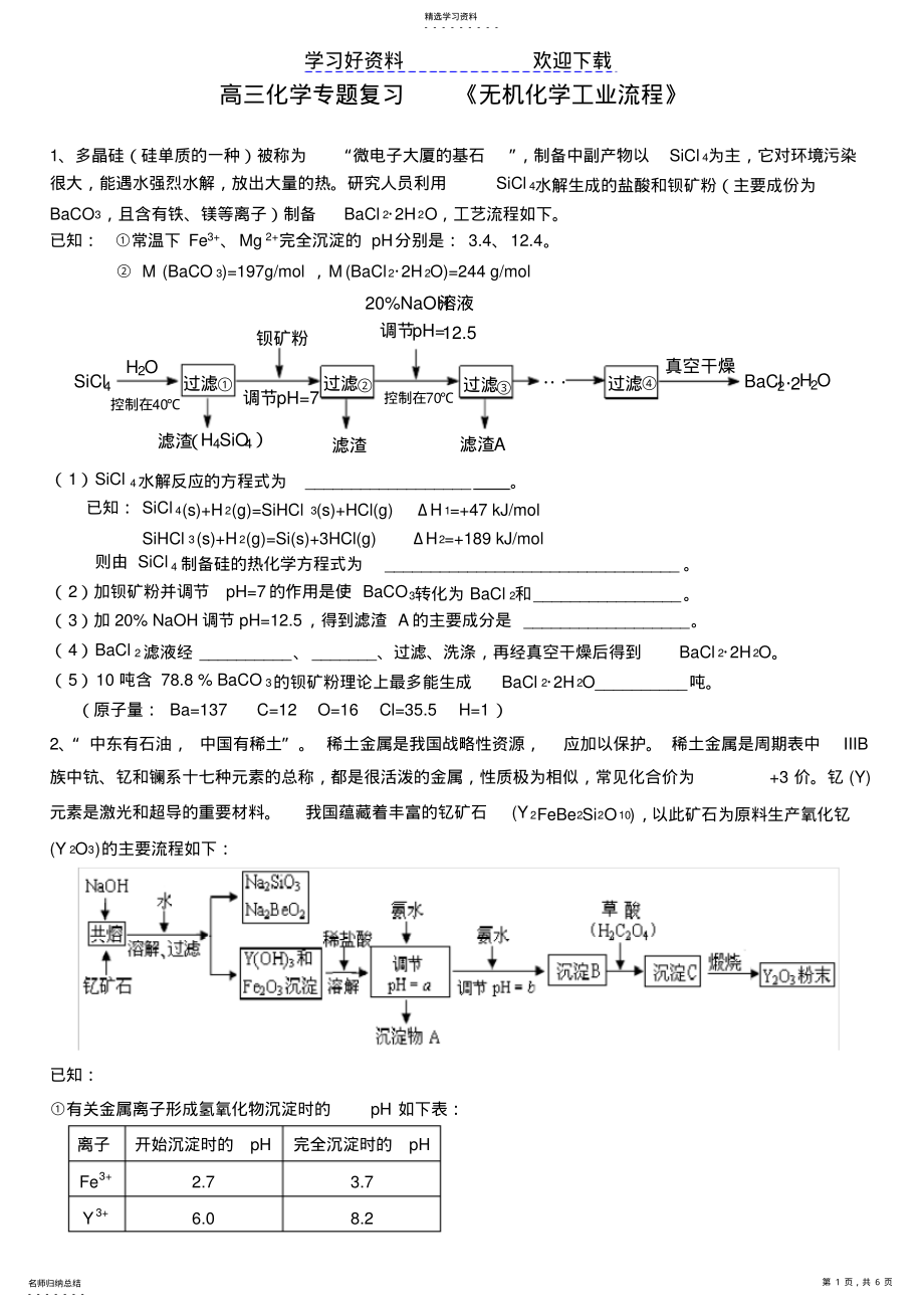 2022年高三化學專題復習 2_第1頁