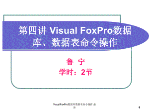 VisualFoxPro数据库数据表命令操作最新课件