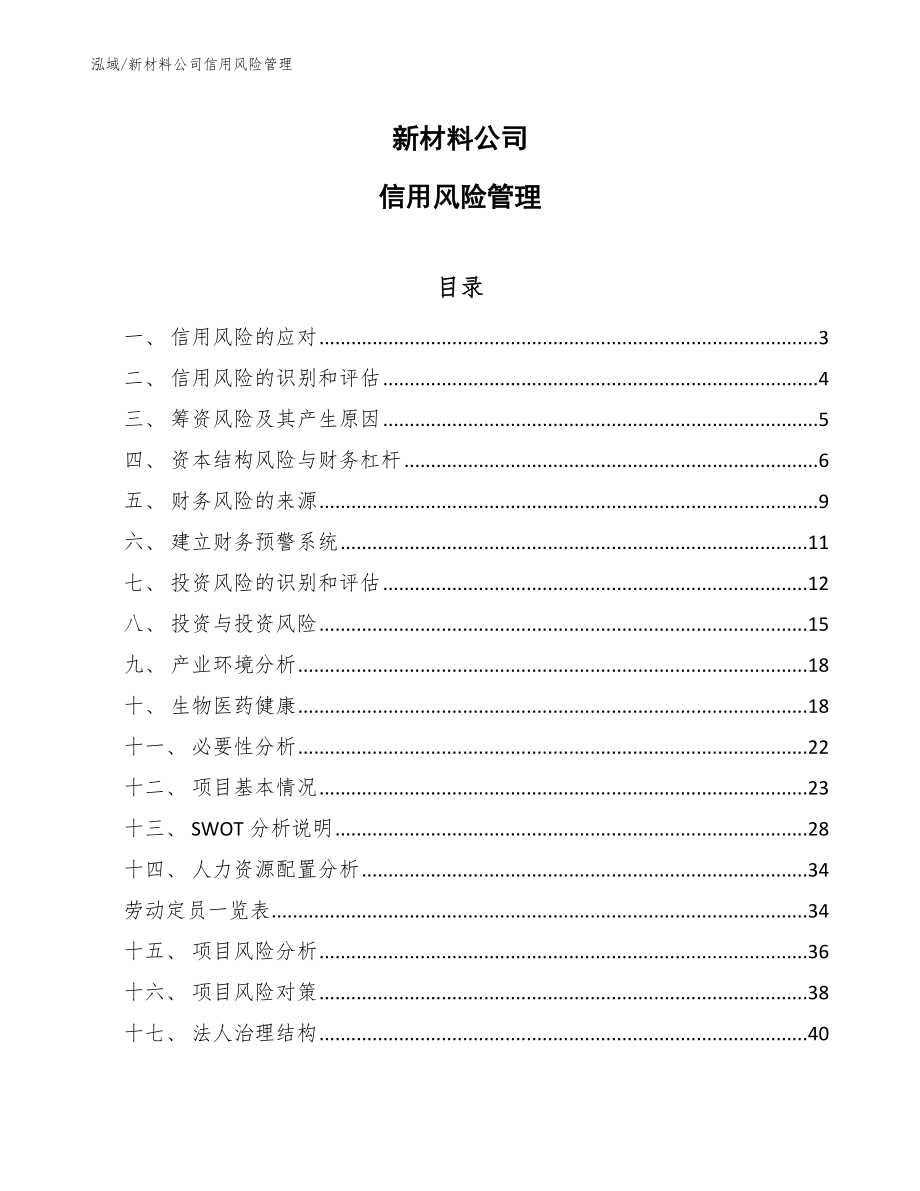 新材料公司信用风险管理（参考）_第1页