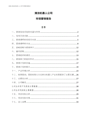 清洁机器人公司市场营销报告【范文】