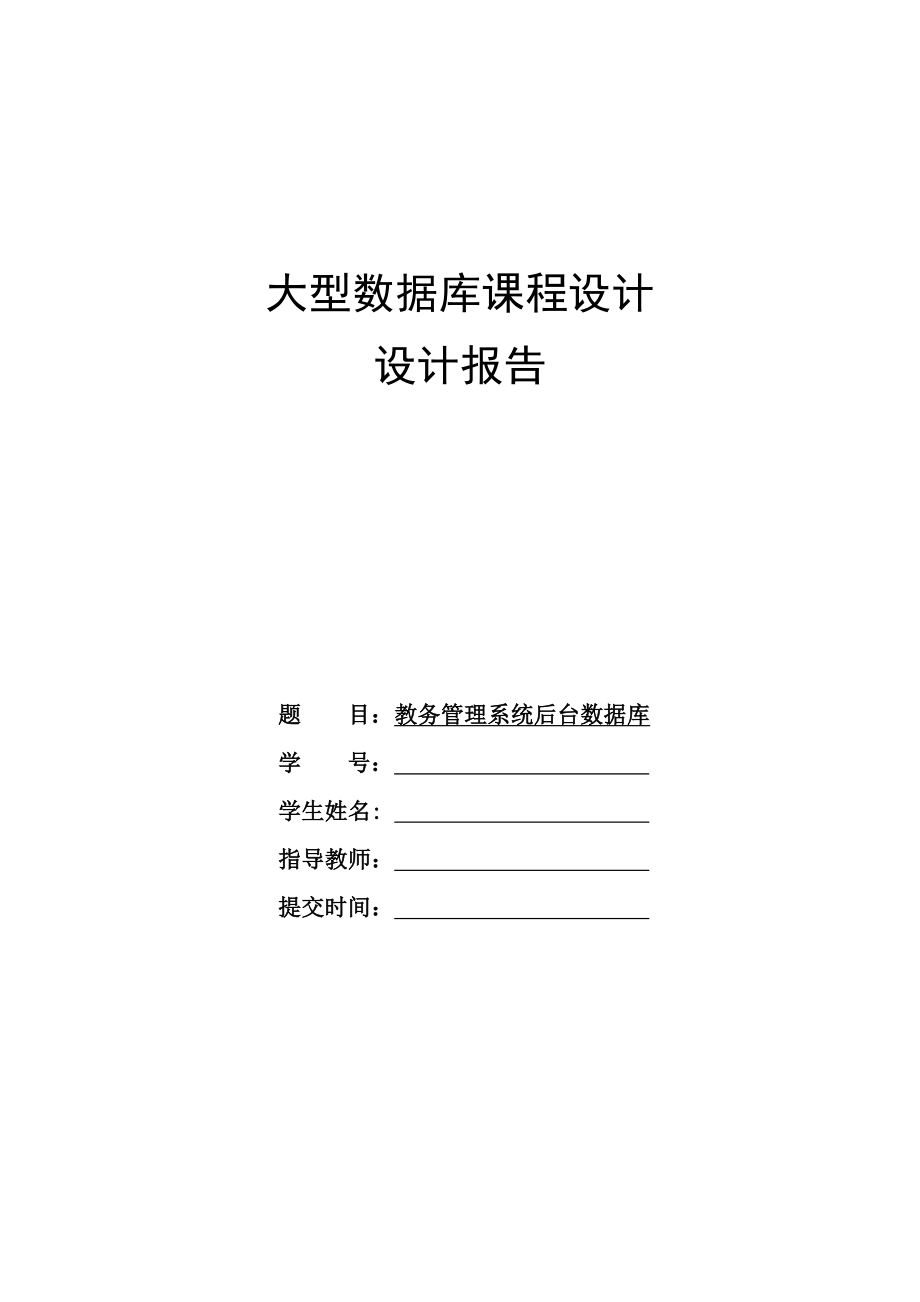 大型数据库课程设计报告_第1页