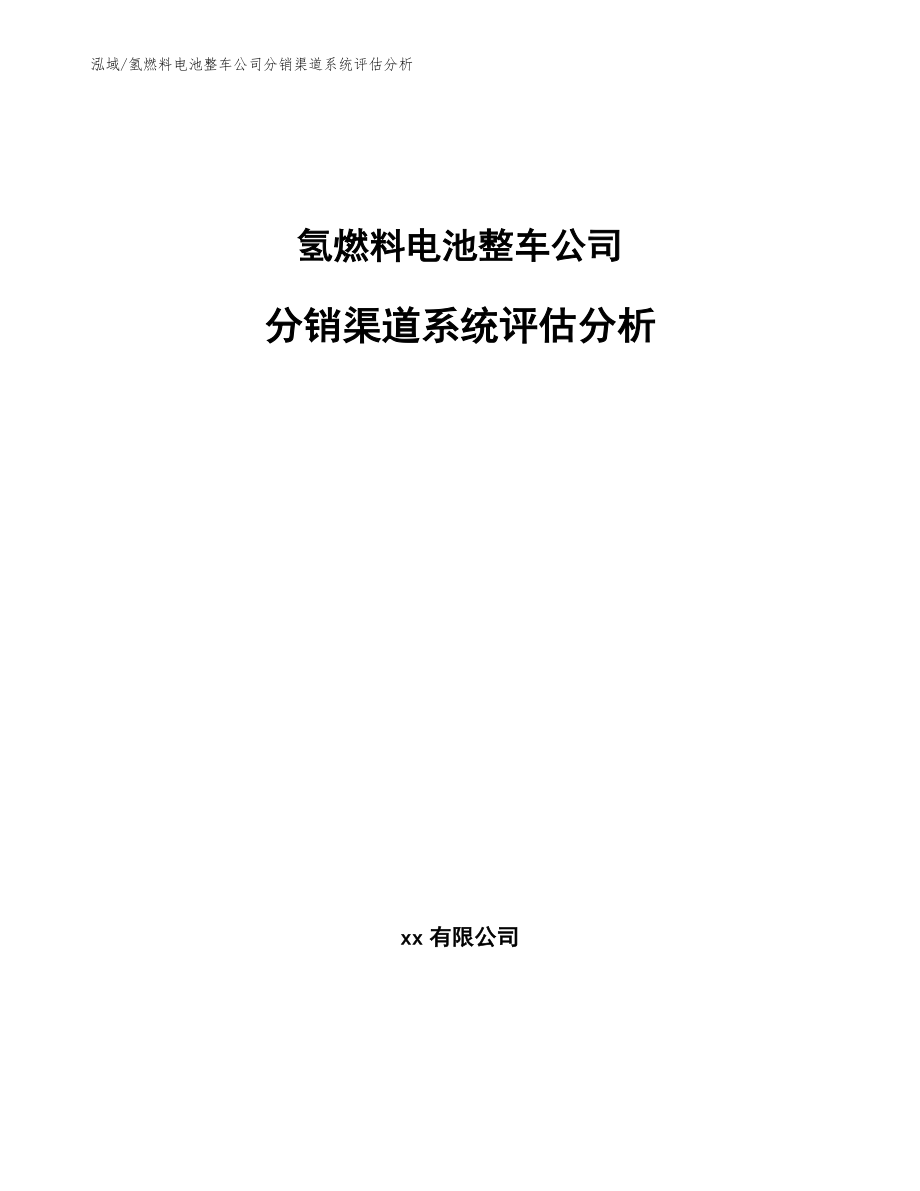 氢燃料电池整车公司分销渠道系统评估分析_第1页