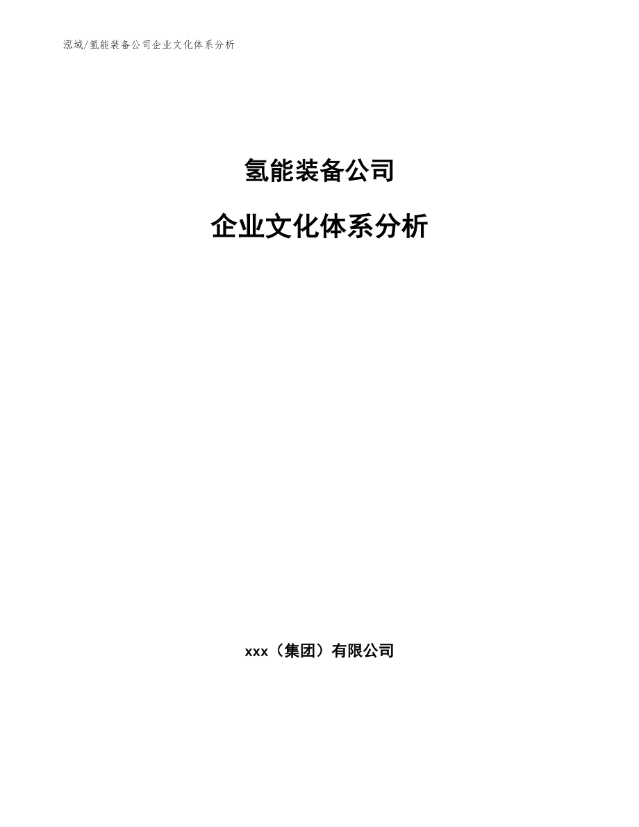 氢能装备公司企业文化体系分析（范文）_第1页