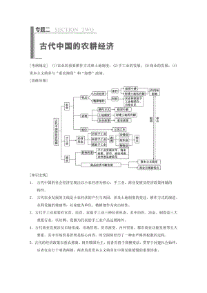 高三歷史二輪同步復習：專題2《古代中國的農耕經濟》(第二部分)