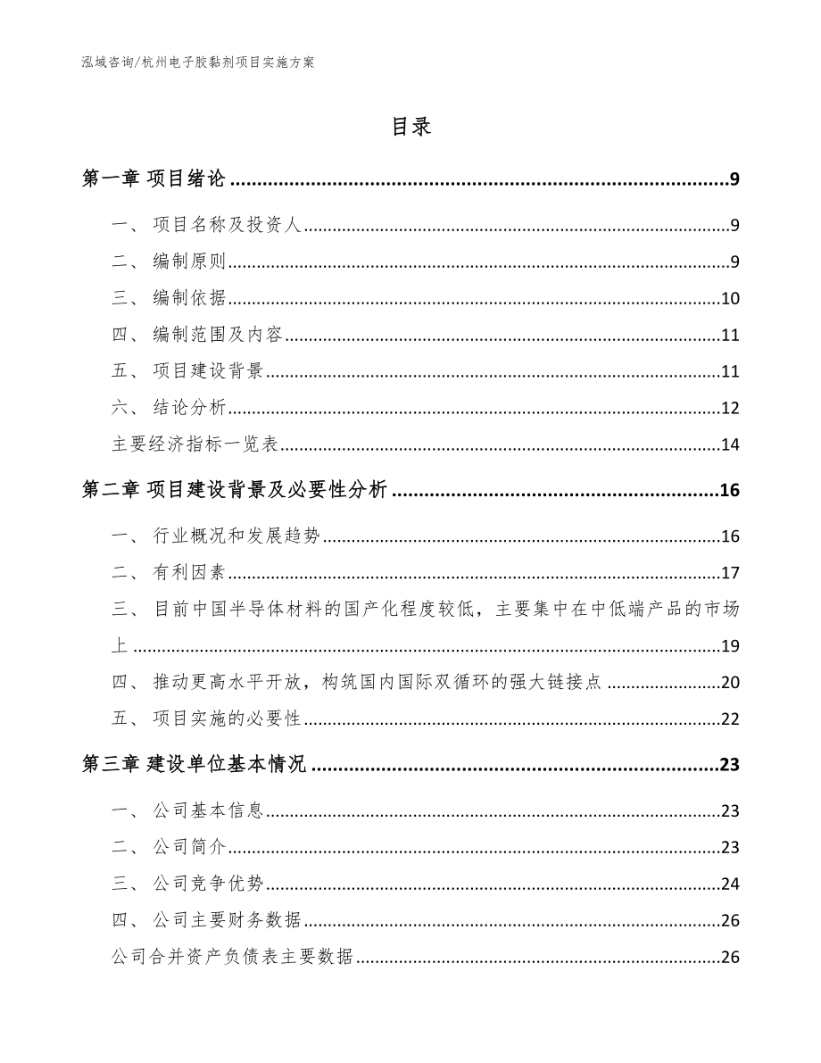 杭州电子胶黏剂项目实施方案_第1页