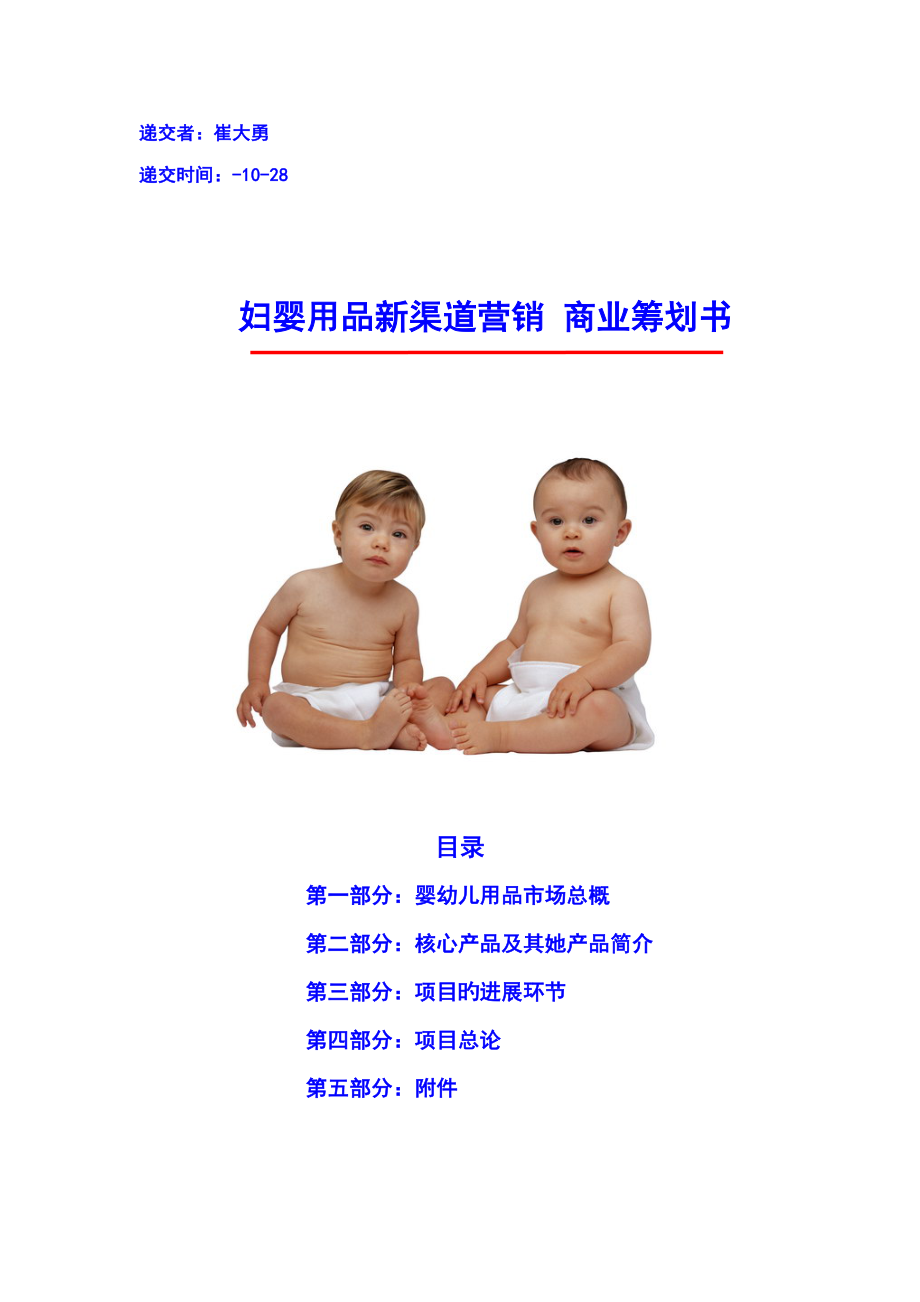 妇婴用品新渠道营销商业综合计划书_第1页
