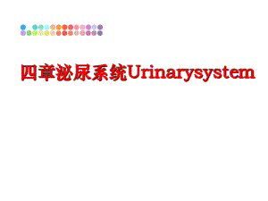 最新四章泌尿系统Urinarysystem幻灯片