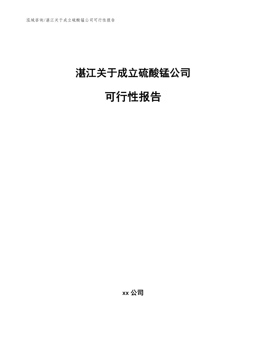 湛江关于成立硫酸锰公司可行性报告_第1页