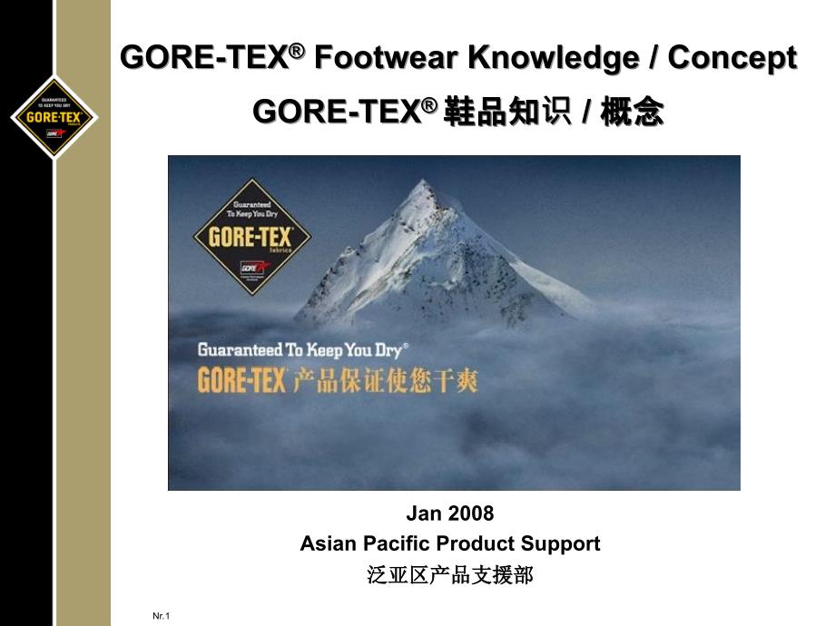 世界顶级面料科技GORETEXR专业资料课件_第1页