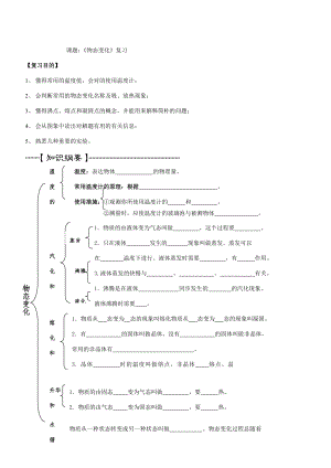 蘇科版八年級(jí)上冊(cè)：《 物態(tài)變化》復(fù)習(xí)(預(yù)習(xí)導(dǎo)學(xué)+例題精析+當(dāng)堂訓(xùn)練+課堂檢測(cè)+課后練習(xí),無(wú)答案)