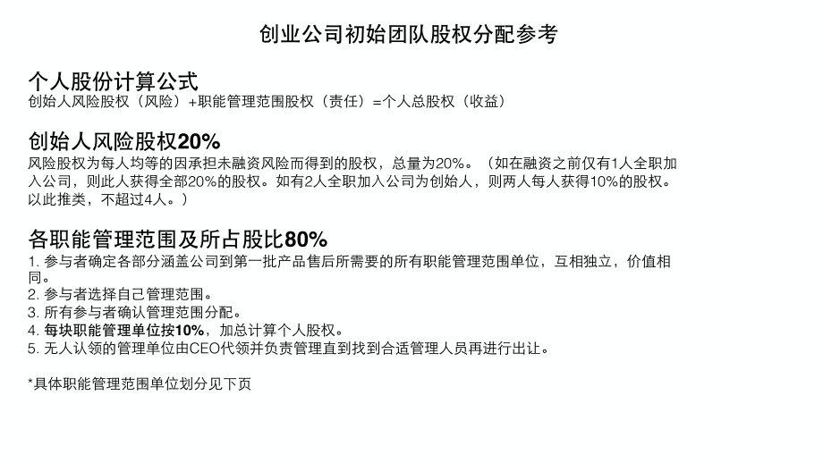 創(chuàng)業(yè)公司初始團(tuán)隊股權(quán)分配參考_第1頁