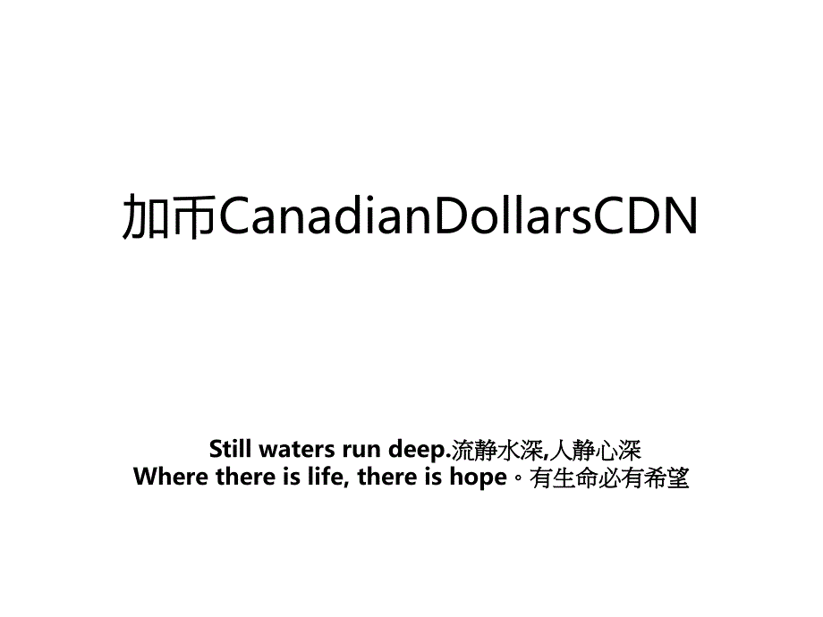 加币CanadianDollarsCDN_第1页
