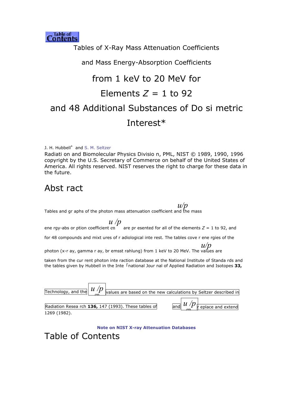 Mass attenuation coefficient(质量衰减系数)_第1页