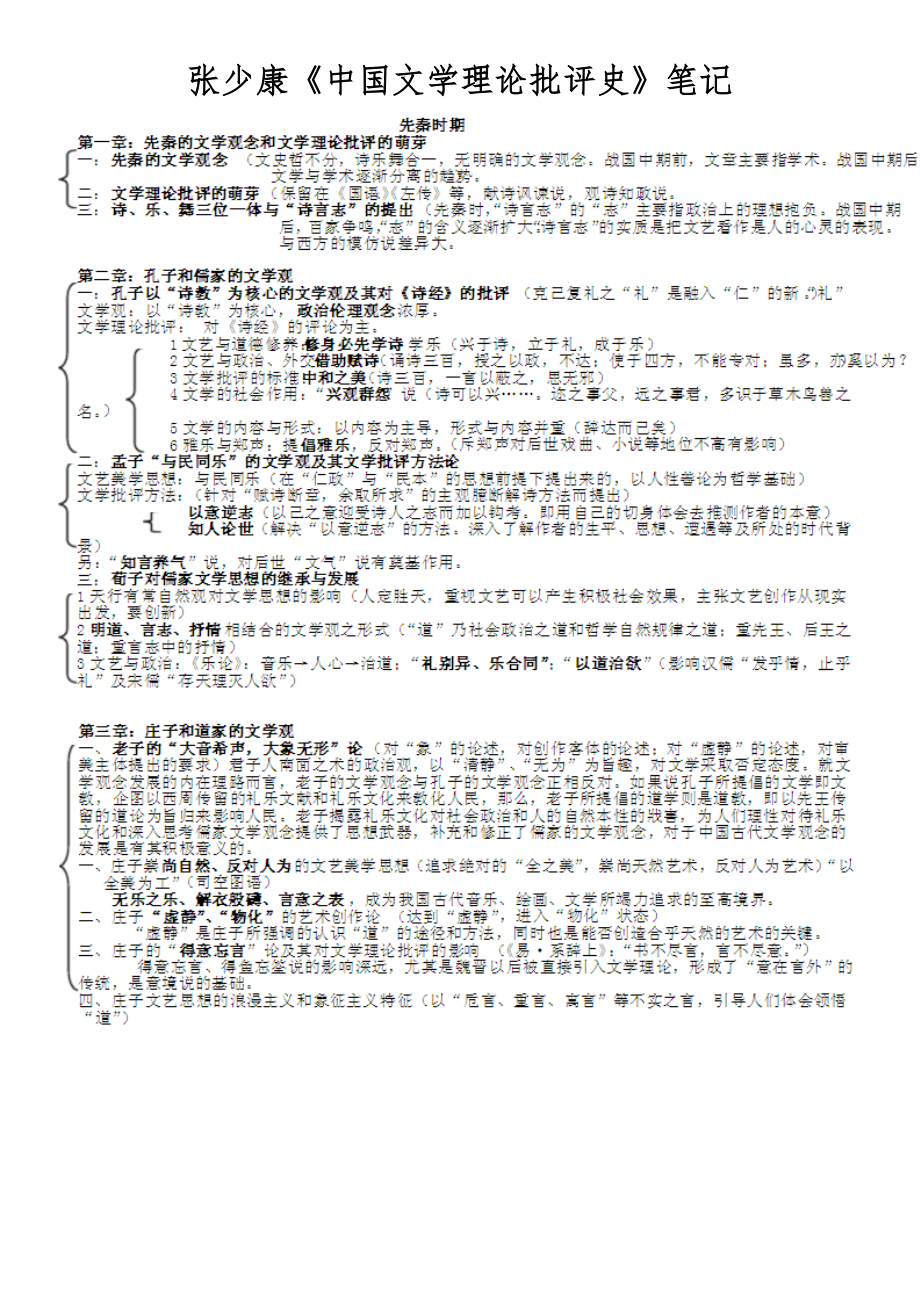 张少康《中国文学理论批评史》笔记_第1页