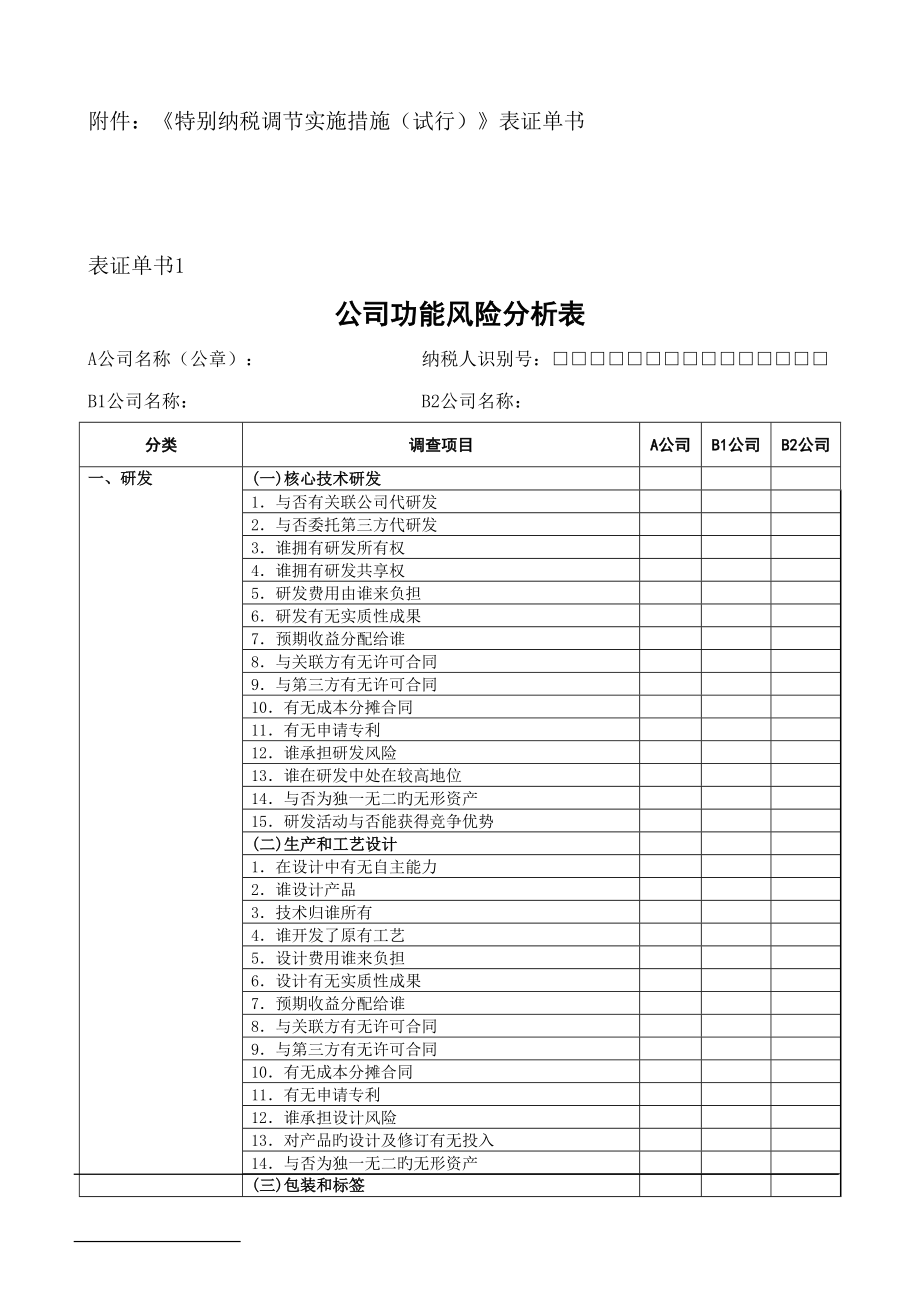 关联企业表证单书_第1页