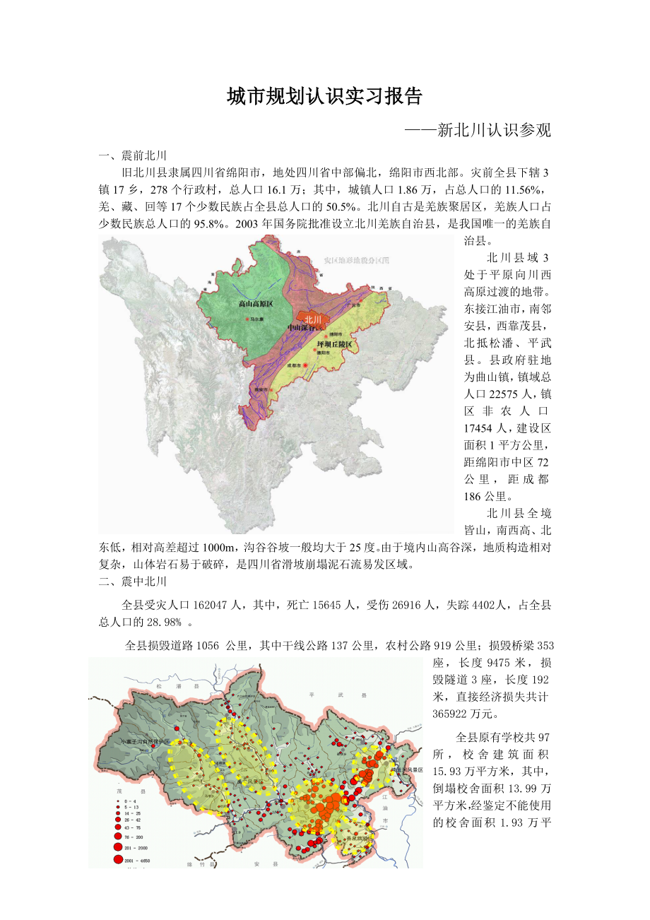 城市规划认识实习报告2_第1页