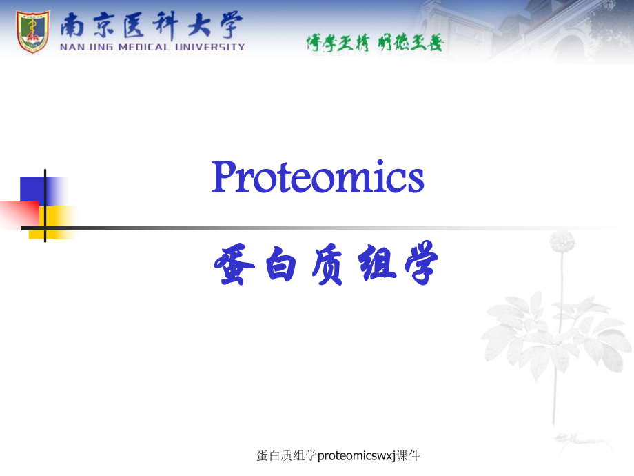 蛋白質(zhì)組學(xué)proteomicswxj課件_第1頁