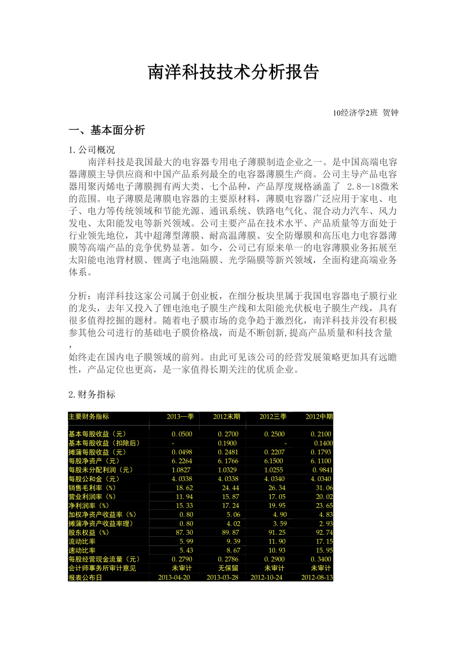 南洋科技技术分析报告_第1页