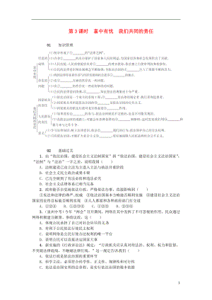 九級(jí)政治全冊(cè)第三單元第8課依法治國(guó)第3課時(shí)喜中有憂我們共同的責(zé)任練習(xí)人民版