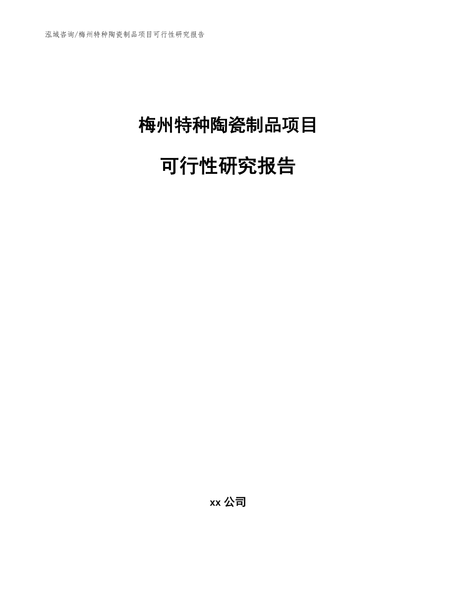 梅州特种陶瓷制品项目可行性研究报告【模板范文】_第1页