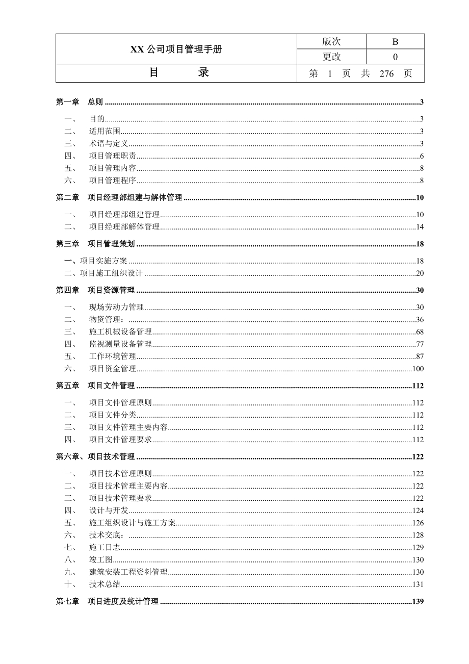 公司工程项目管理手册（275页）_第1页