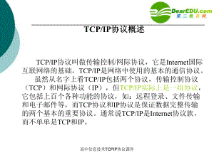 高中信息技术TCPIP协议课件