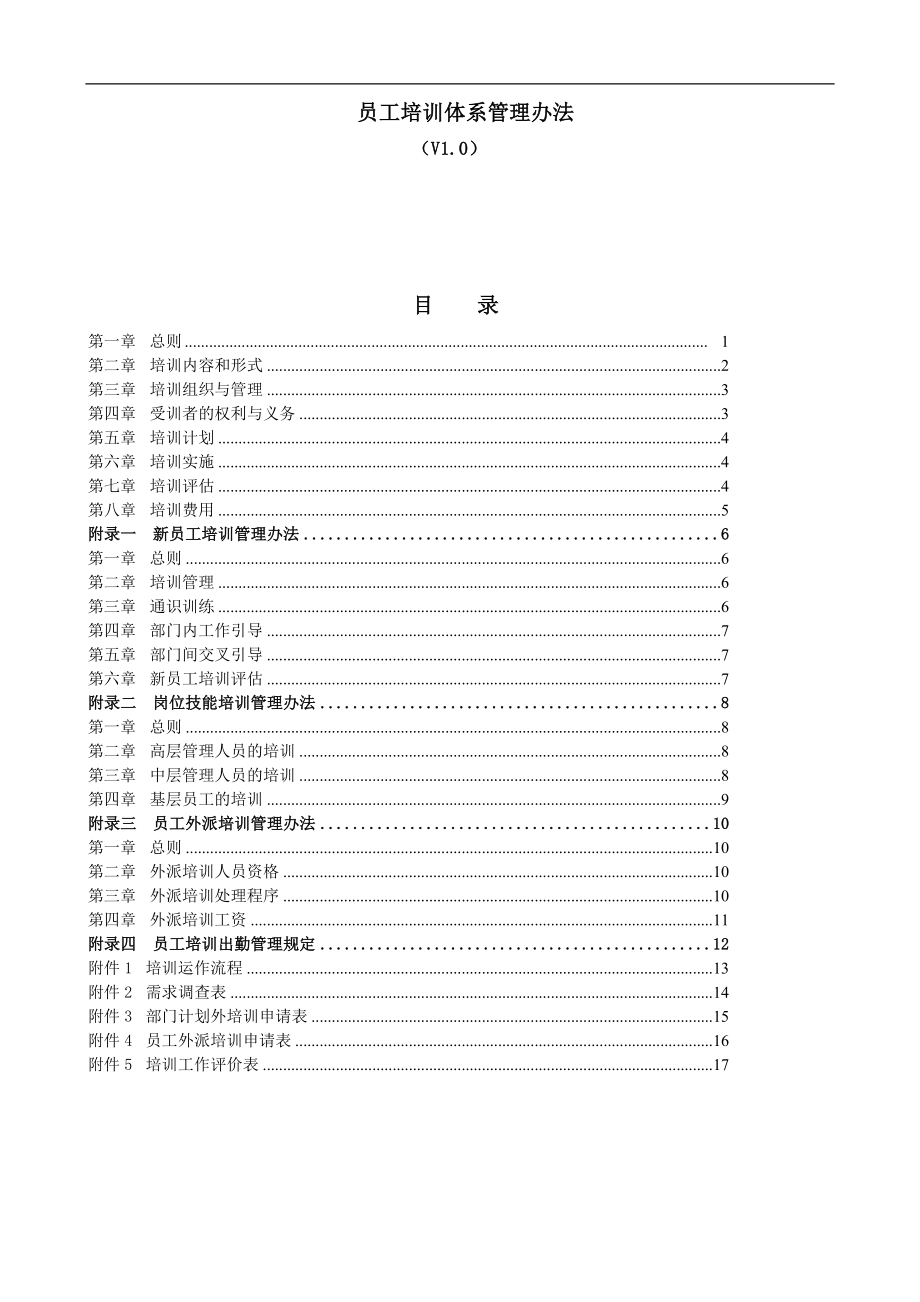 XXXX控股集团公司员工培训体系管理办法_第1页