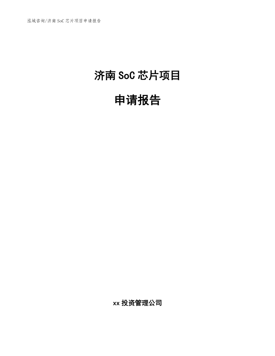 济南SoC芯片项目申请报告_第1页