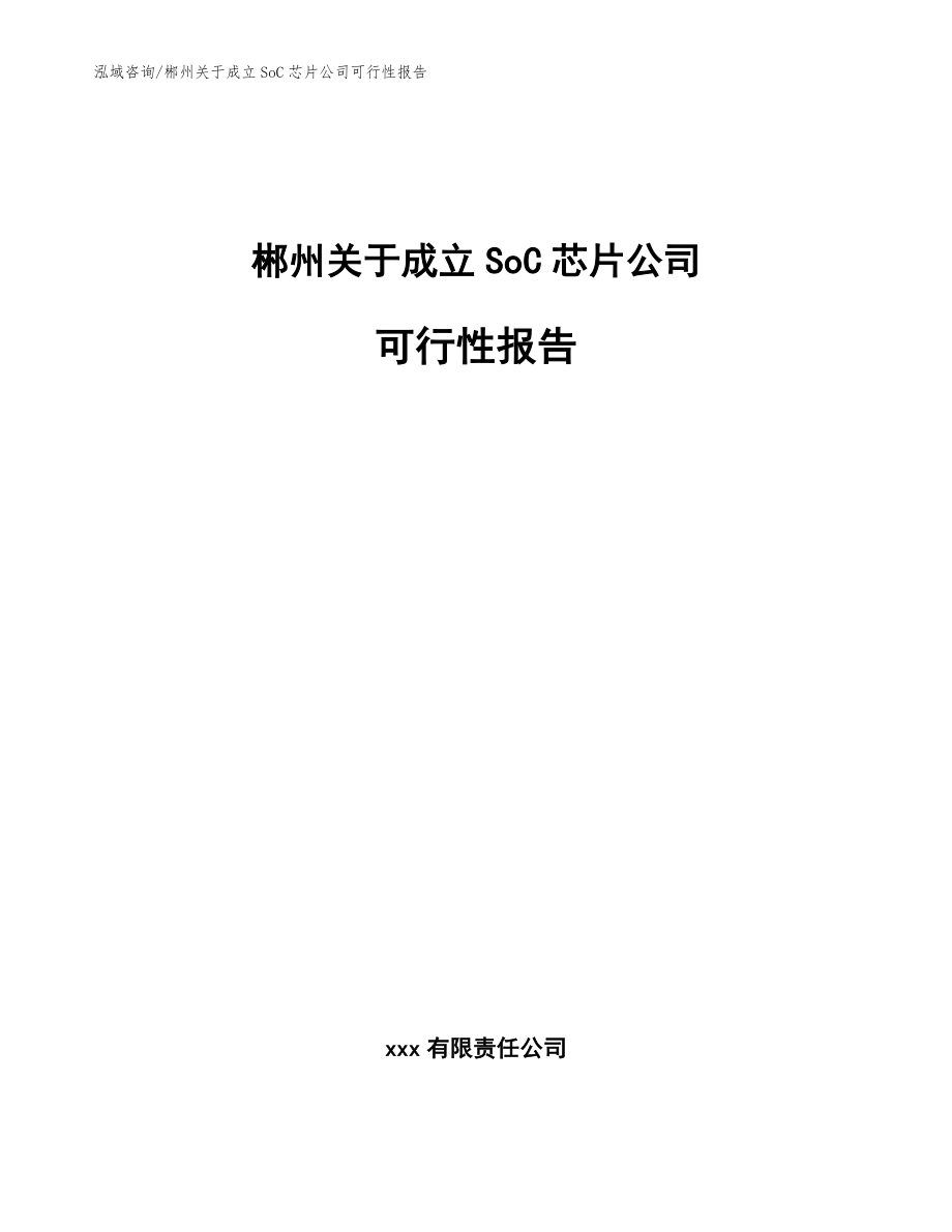 郴州关于成立SoC芯片公司可行性报告_第1页