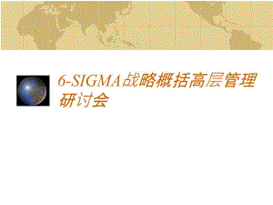 6SIGMA战略概括高层管理研讨会