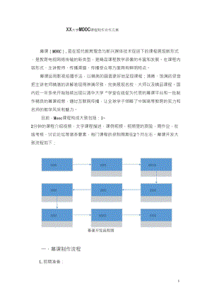 xx大学MOOC课程制作合作方案