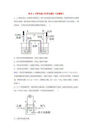 廣東省高考化學(xué)一輪復(fù)習(xí)專(zhuān)題9《電化學(xué)》考點(diǎn)1《原電池+化學(xué)電源》