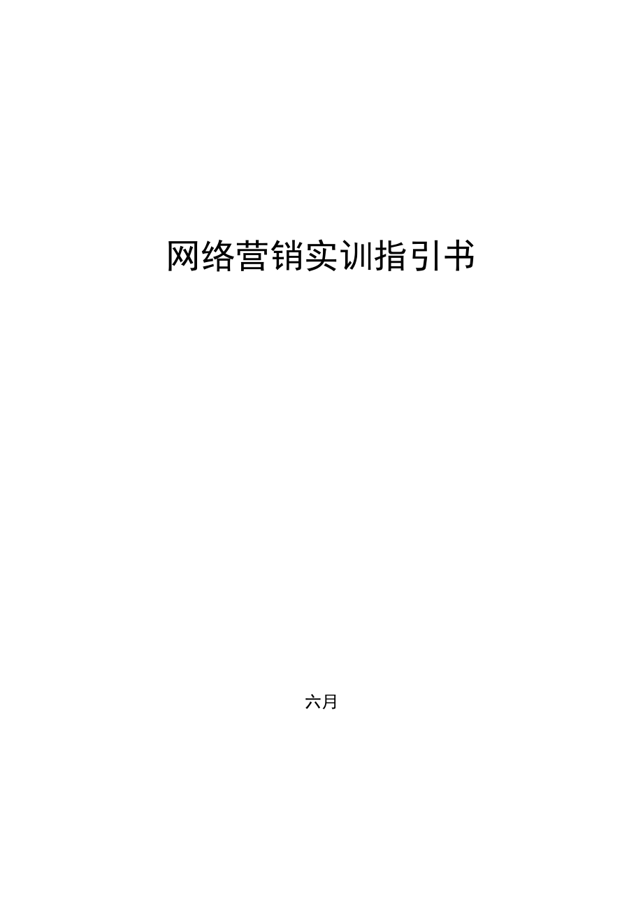 网络营销实训指导书_第1页