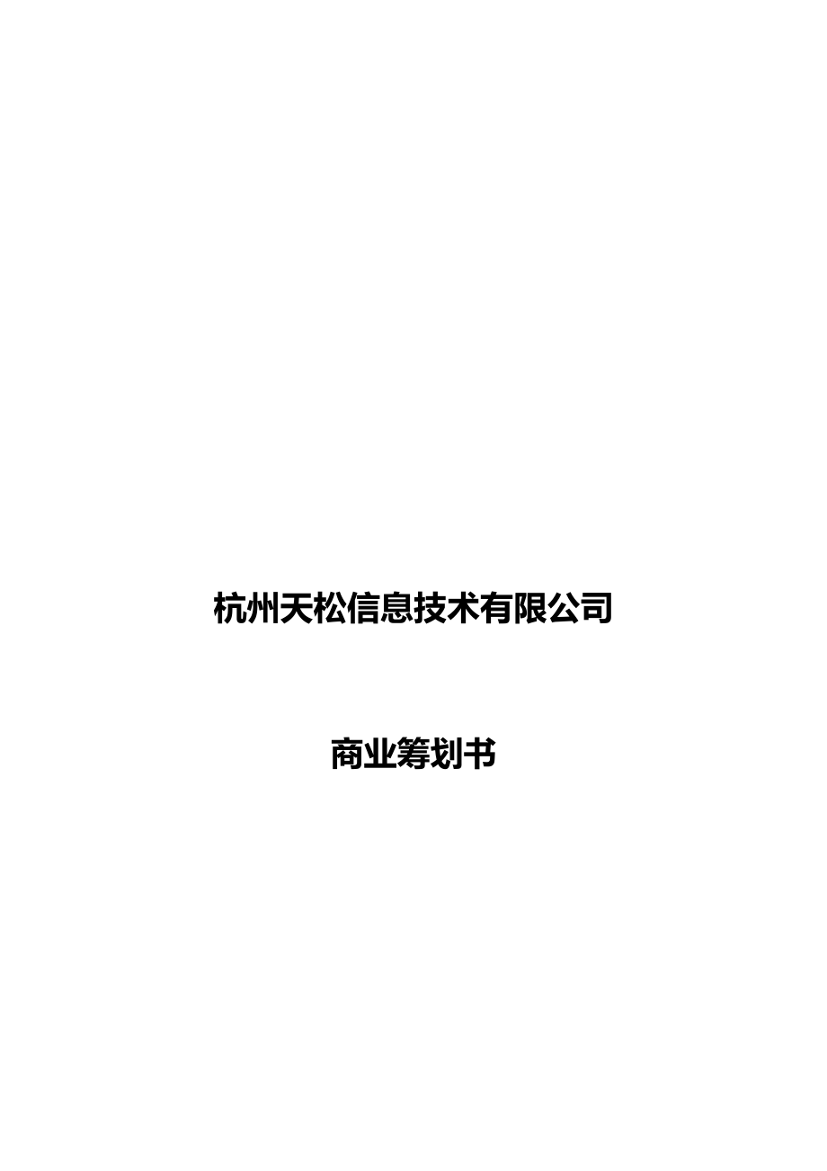 杭州信息重点技术公司商业综合计划书_第1页