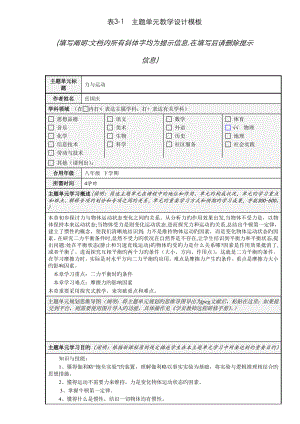 力與運(yùn)動(dòng) 單元教學(xué)設(shè)計(jì)