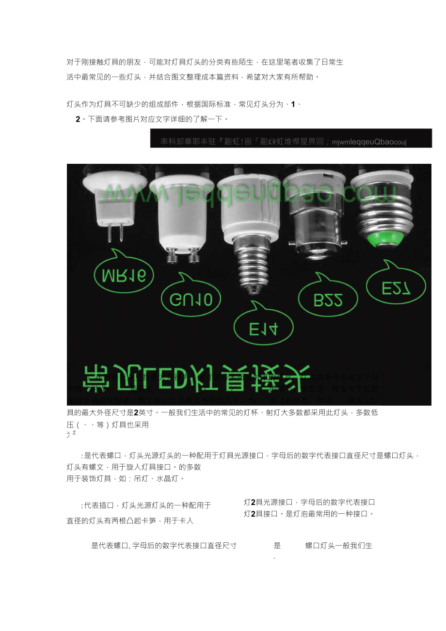 常见灯具灯头MR16、GU10、E14、B22、E2、G24(图文详解)_第1页