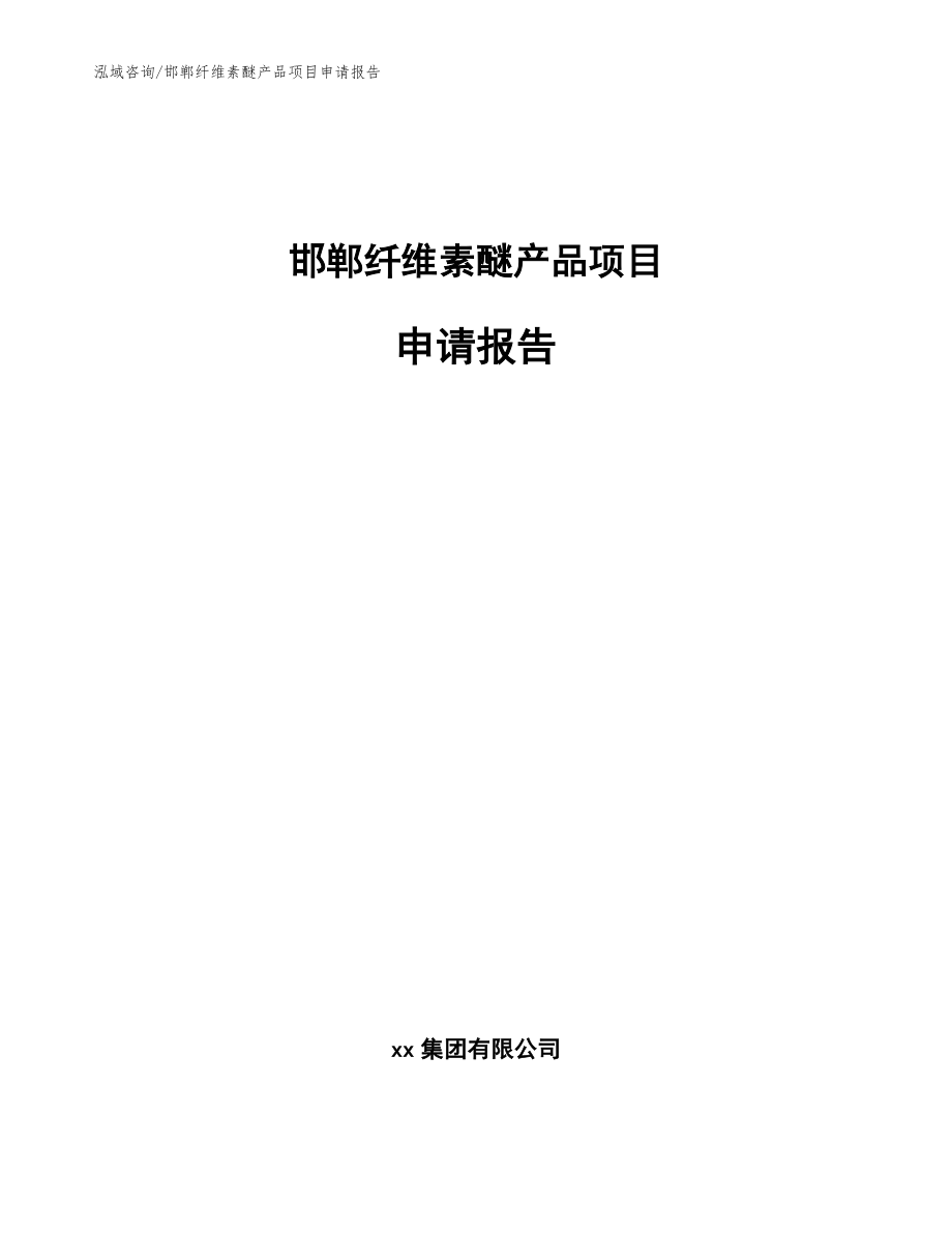 邯郸纤维素醚产品项目申请报告【范文参考】_第1页