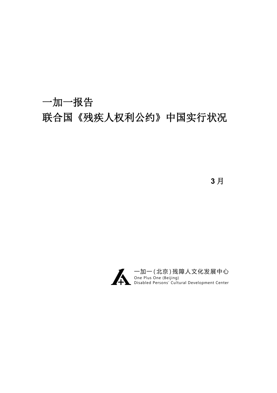 17-一加一报告-联合国《残疾人权利公约》中国实施情况_第1页